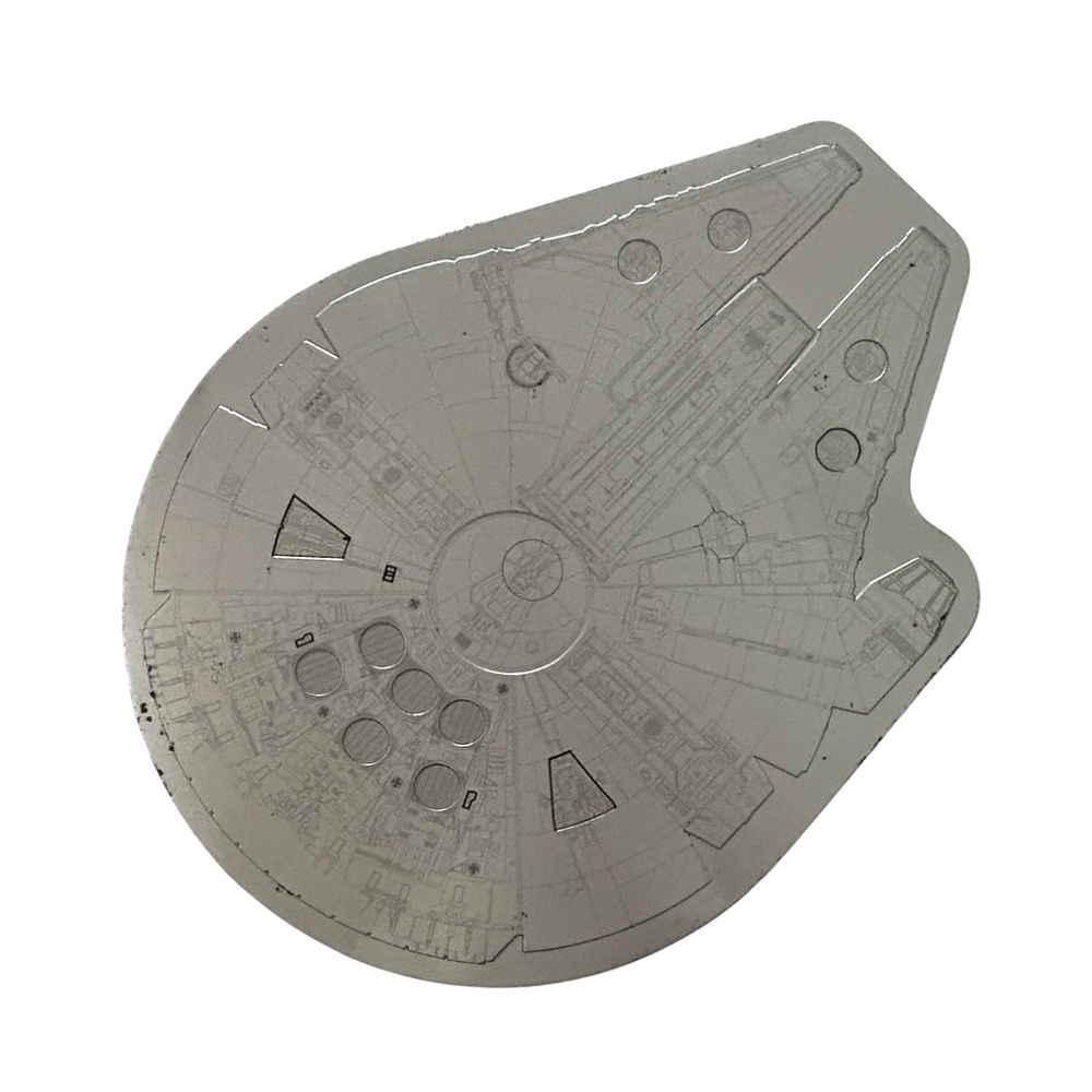 Star Wars The Force Awakens Millennium Falcon Silver Metal Tin 15” Empty Used